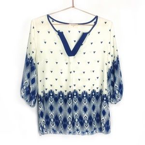 Everly | Geometric Aztec Boho Print Blouse